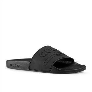 Black Gucci slides